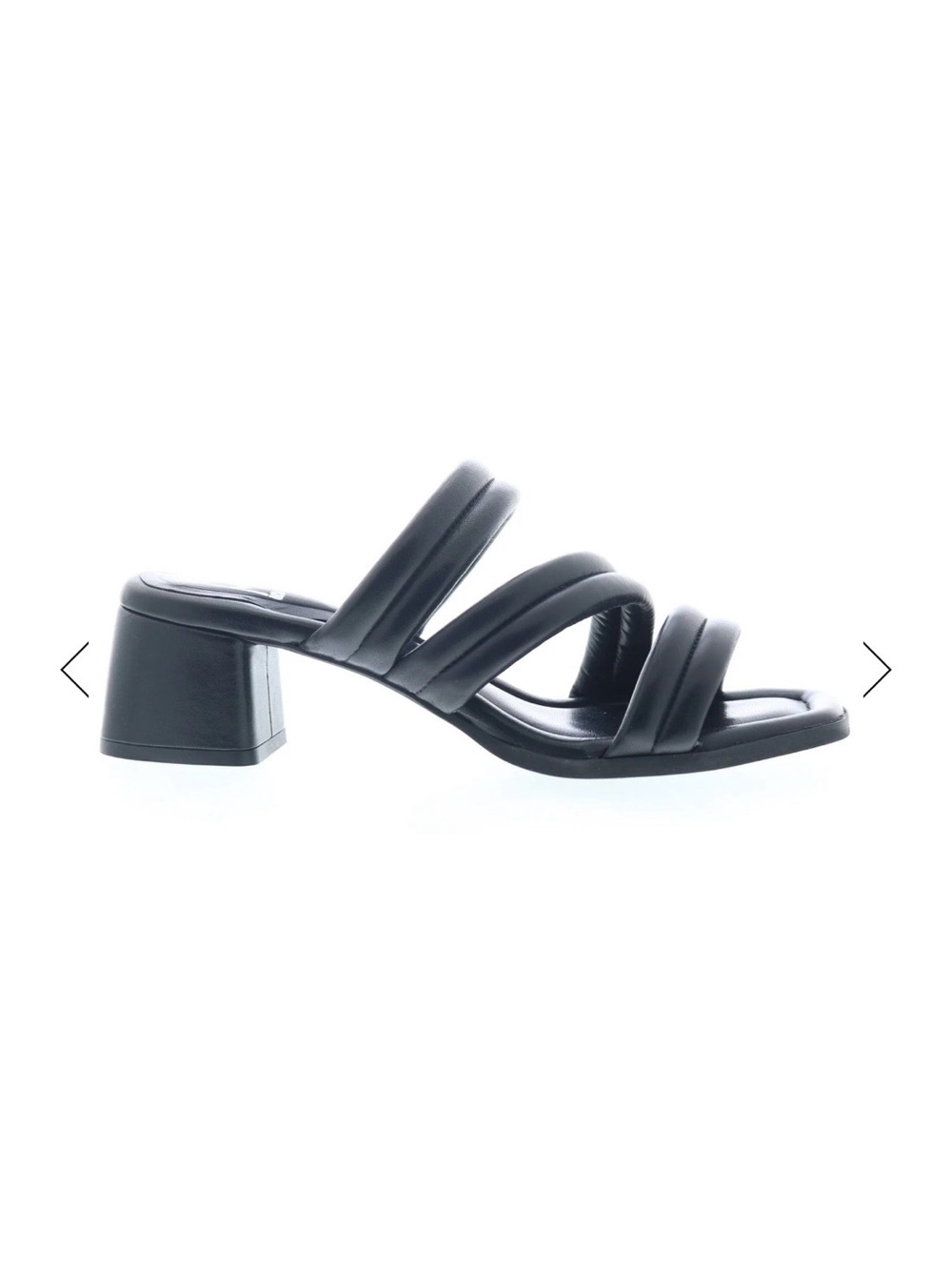 Miz Mooz Oceana Womens Black Leather Slip On Heeled Sandals Shoes